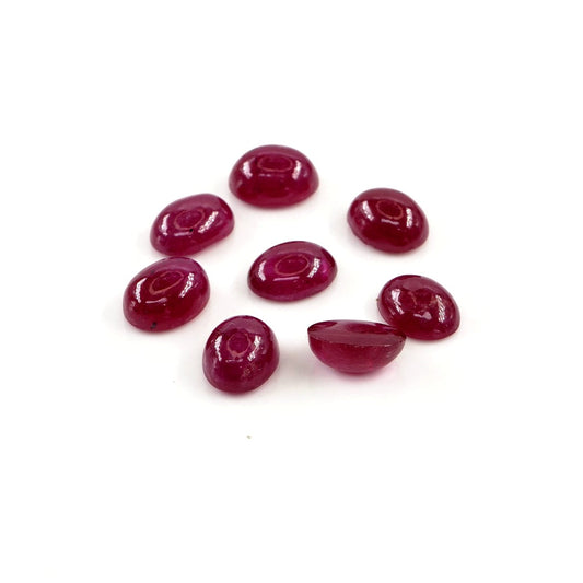 Natural Bangkok Ruby Calibrated Cabochon Ovals | 5x7mm & 6x8mm