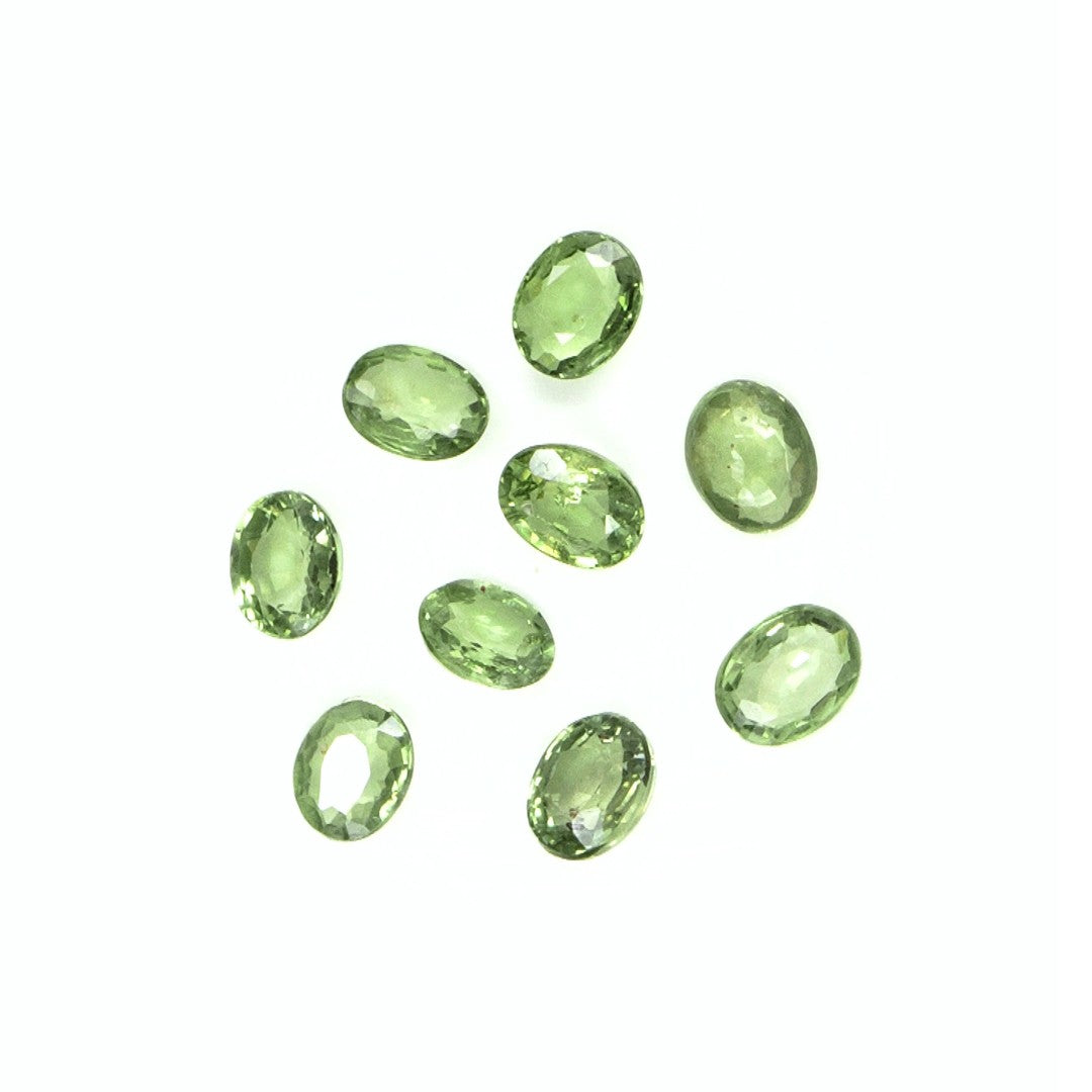 Natural Untreated Green Sapphire Calibrated Ovals | 3x4mm & 4x6mm