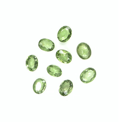 Natural Untreated Green Sapphire Calibrated Ovals | 3x4mm & 4x6mm
