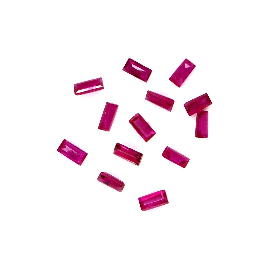 Natural Untreated Mozambique Ruby Calibrated Baguettes | 1.5x3mm & 2x4mm