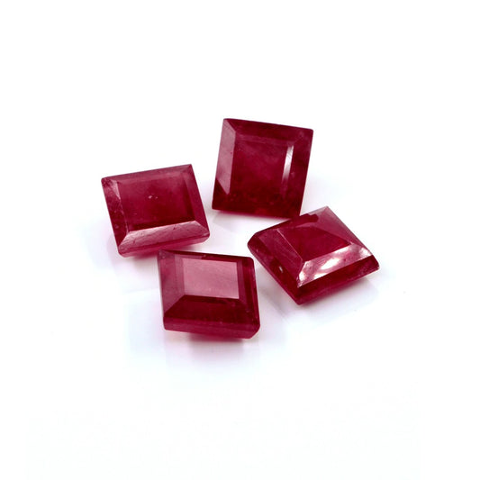 Natural Bangkok Ruby Calibrated Squares | 10mm & 11mm