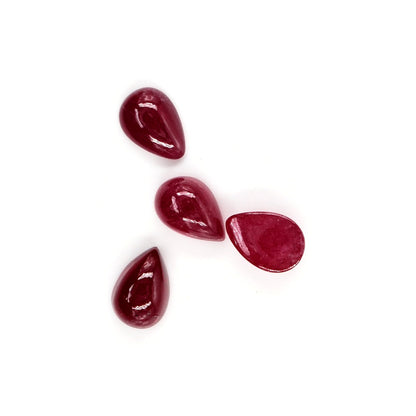 Natural Bangkok Ruby Calibrated Cabochon Pears | 6x9mm & 7x10mm