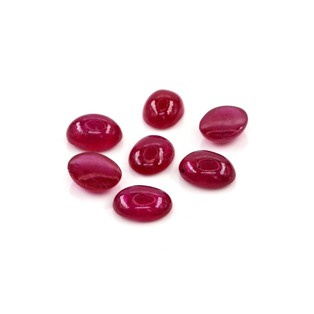 Natural Bangkok Ruby Calibrated Cabochon Ovals | 7x9mm & 8x10mm