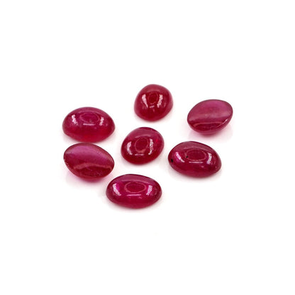 Natural Bangkok Ruby Calibrated Cabochon Ovals | 7x9mm & 8x10mm