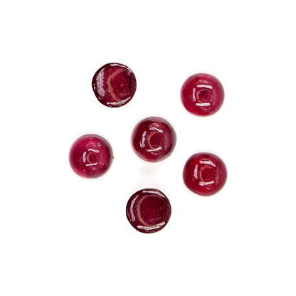Natural Bangkok Ruby Calibrated Cabochon Rounds | 5mm & 6mm