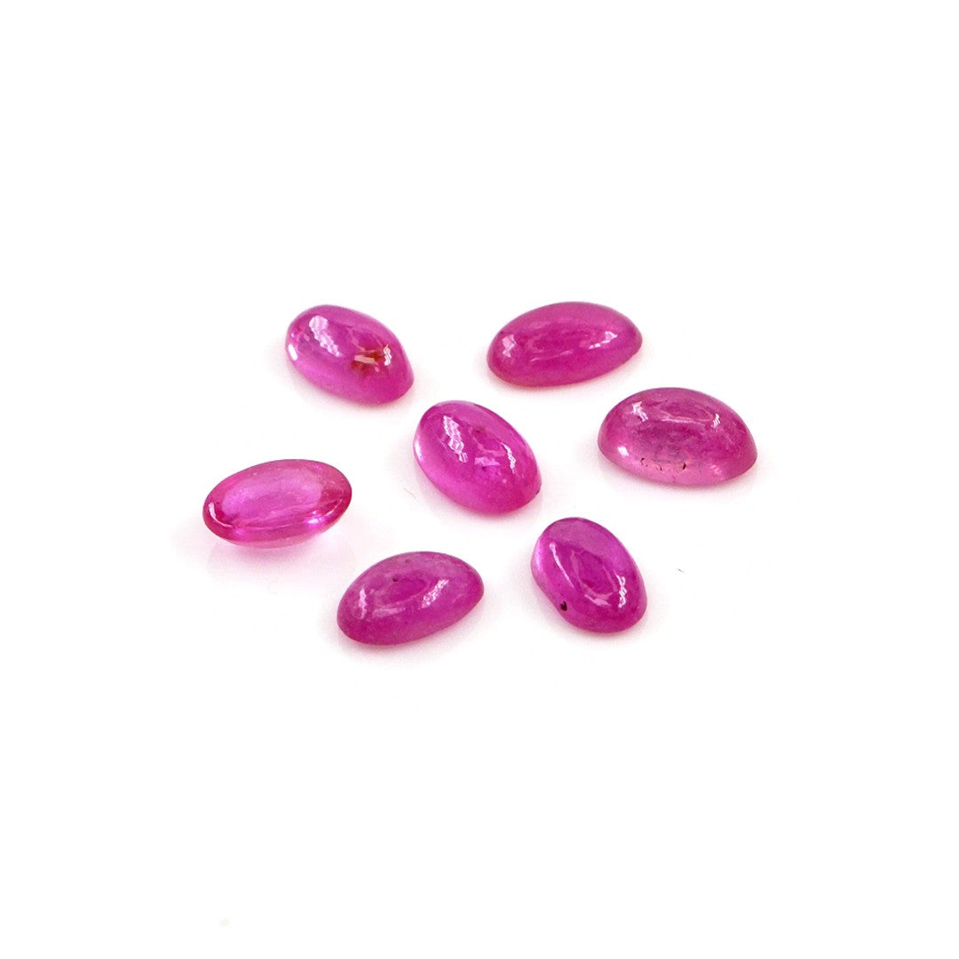 Natural Bangkok Ruby Calibrated Cabochon Ovals | 2x4mm