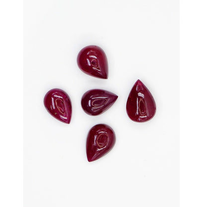 Natural Bangkok Ruby Calibrated Cabochon Pears | 9x13mm & 10x14mm
