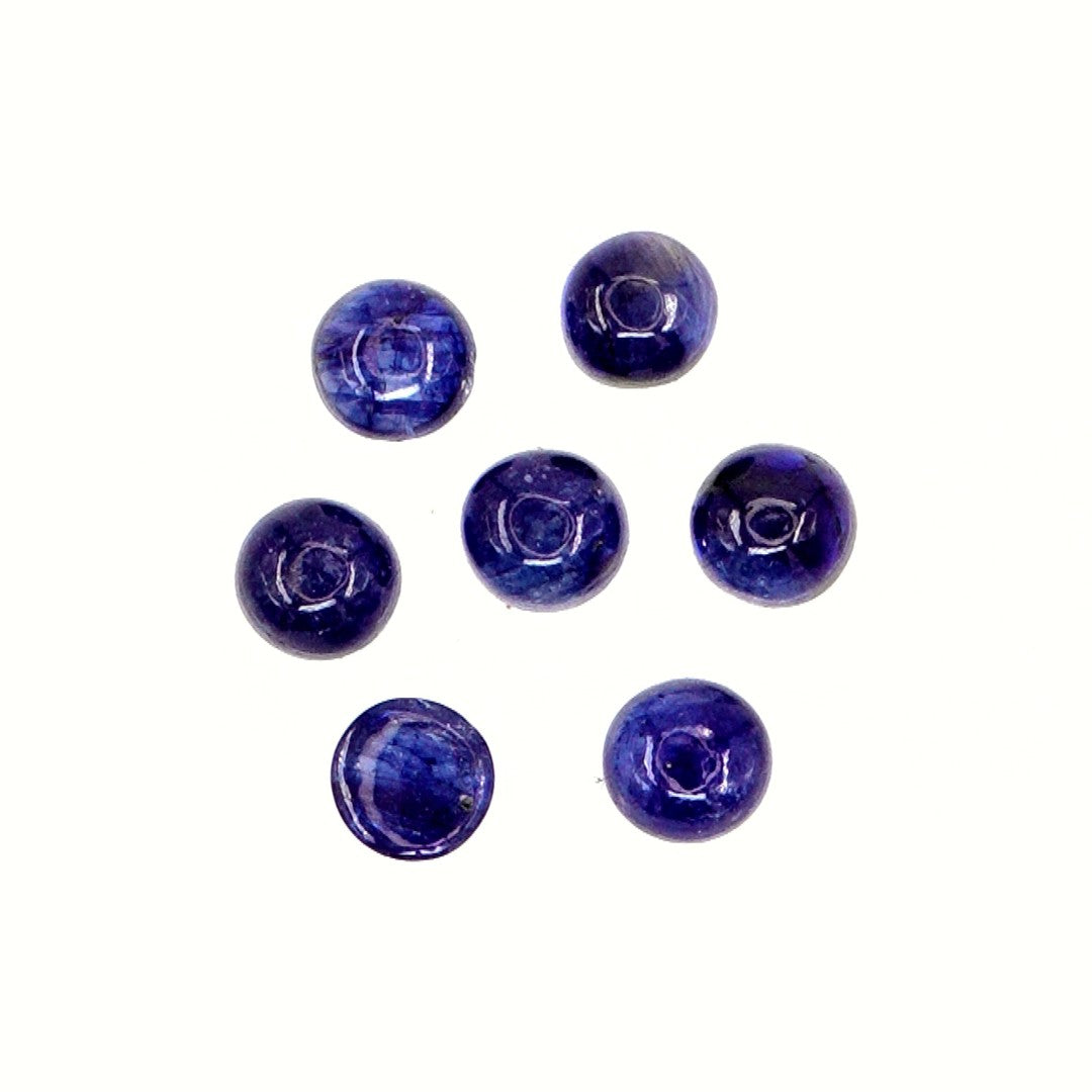 Natural Bangkok Blue Sapphire Calibrated Cabochon Rounds | 5mm & 6mm