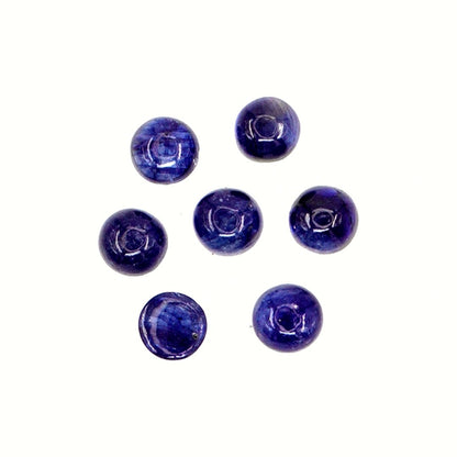 Natural Bangkok Blue Sapphire Calibrated Cabochon Rounds | 5mm & 6mm