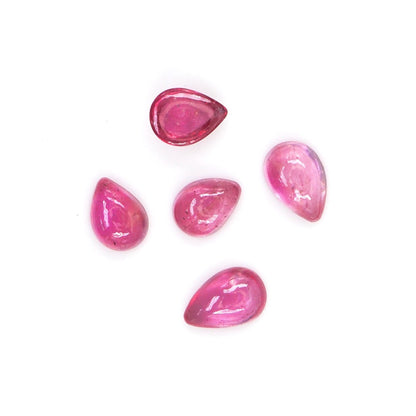 Natural Bangkok Ruby Calibrated Cabochon Pears | 5x7mm & 6x8mm