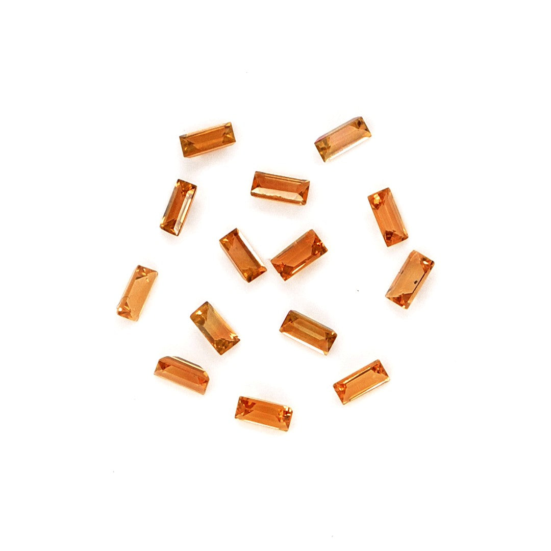 Natural Untreated Orange Sapphire Calibrated Baguettes | 1.5x3mm