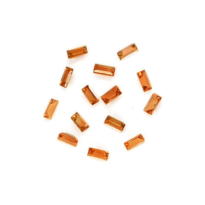 Natural Untreated Orange Sapphire Calibrated Baguettes | 1.5x3mm