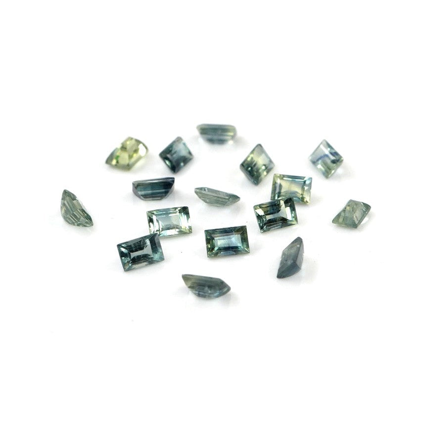 Natural Untreated Teal Sapphire Calibrated Baguettes | 2x3mm & 2.5x3.5mm