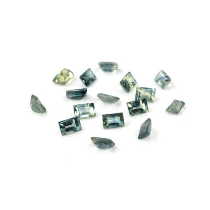 Natural Untreated Teal Sapphire Calibrated Baguettes | 2x3mm & 2.5x3.5mm