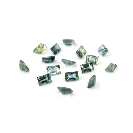 Natural Untreated Teal Sapphire Calibrated Baguettes | 2x3mm & 2.5x3.5mm