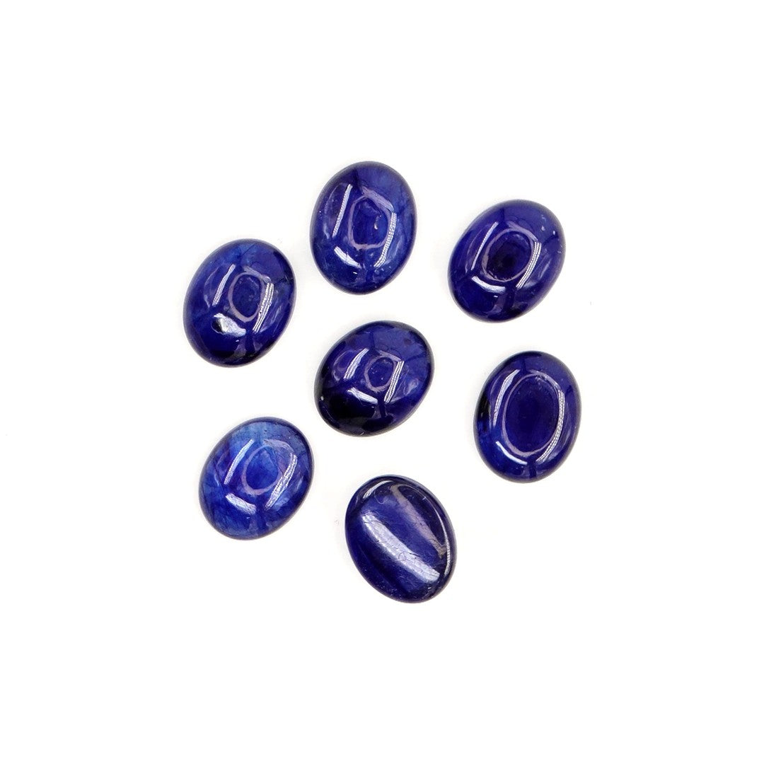 Natural Bangkok Blue Sapphire Calibrated Cabochon Ovals | 9x11mm & 10x12mm