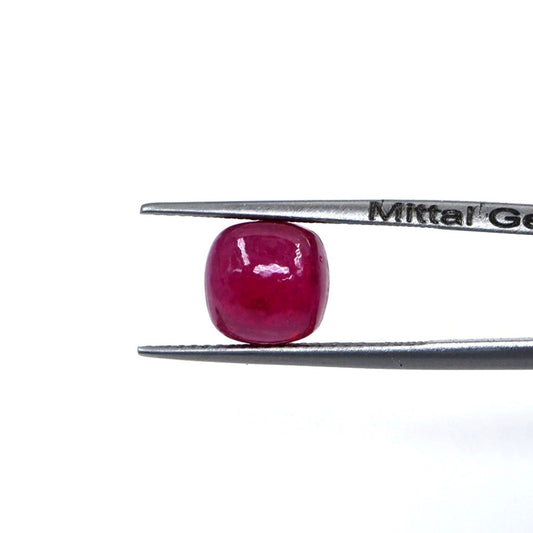 Natural Bangkok Ruby Calibrated Cabochon Cushions | 7mm & 8mm