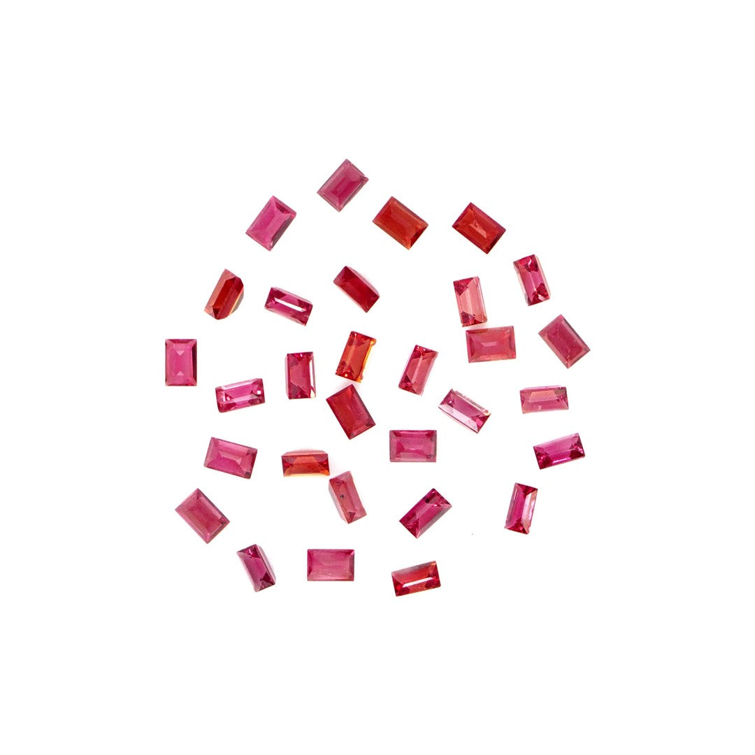Natural Untreated Padparadascha Sapphire Calibrated Baguettes | 3x4mm & 4x5mm