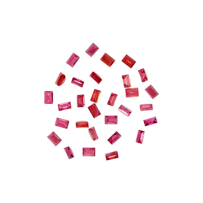 Natural Untreated Padparadascha Sapphire Calibrated Baguettes | 3x4mm & 4x5mm