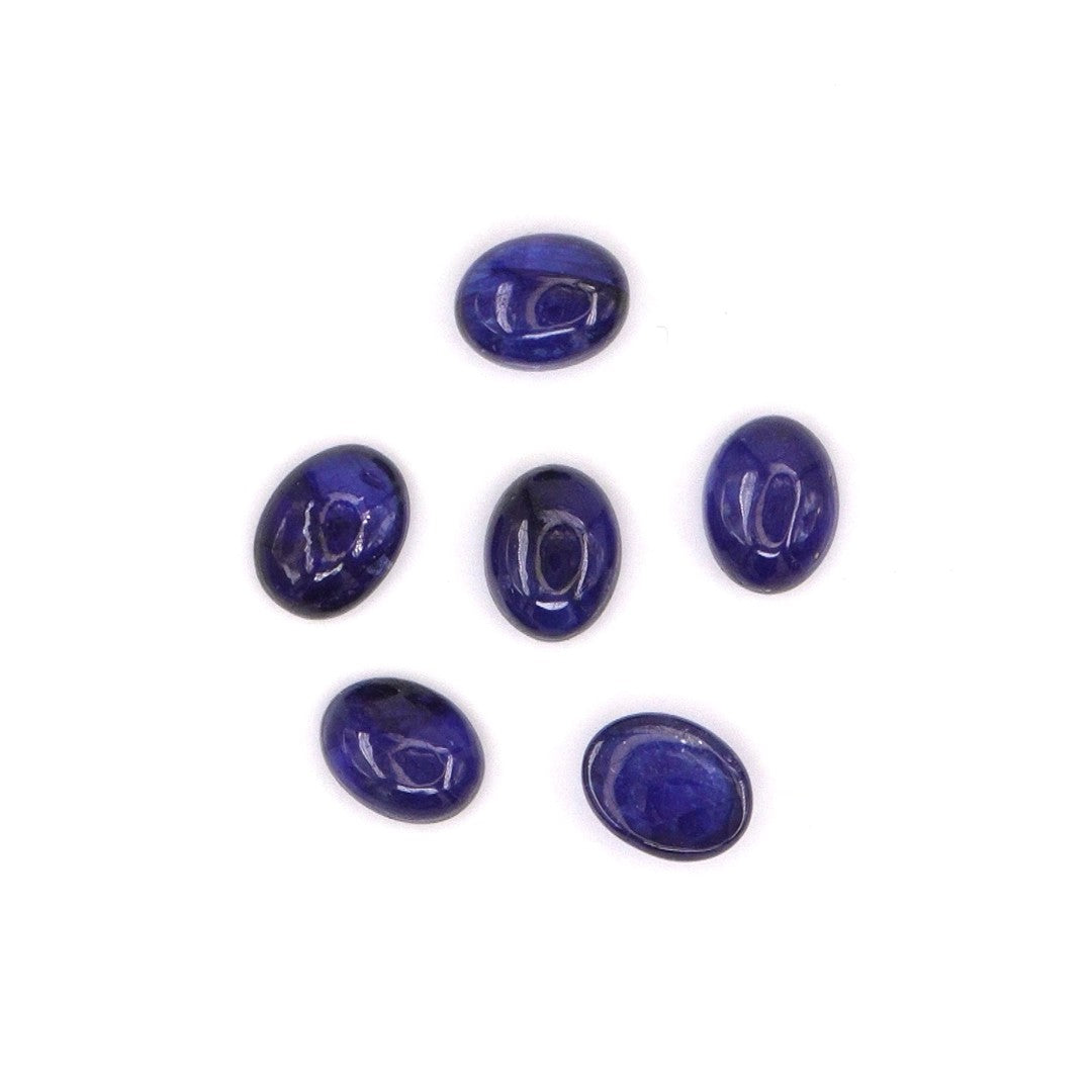 Natural Bangkok Blue Sapphire Calibrated Cabochon Ovals | 5x7mm & 6x8mm