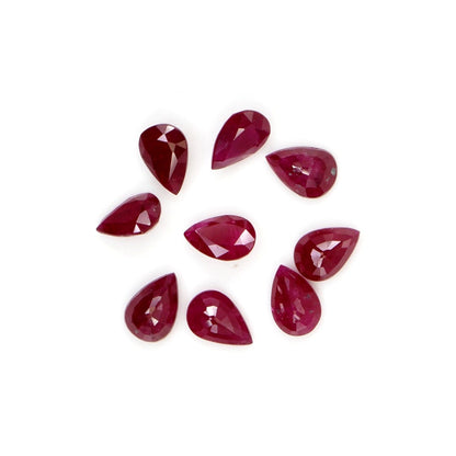 Natural Untreated Mozambique Ruby Calibrated Pears | 3x5mm & 4x6mm