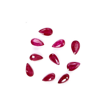 Natural Untreated Mozambique Ruby Calibrated Pears | 3x5mm & 4x6mm