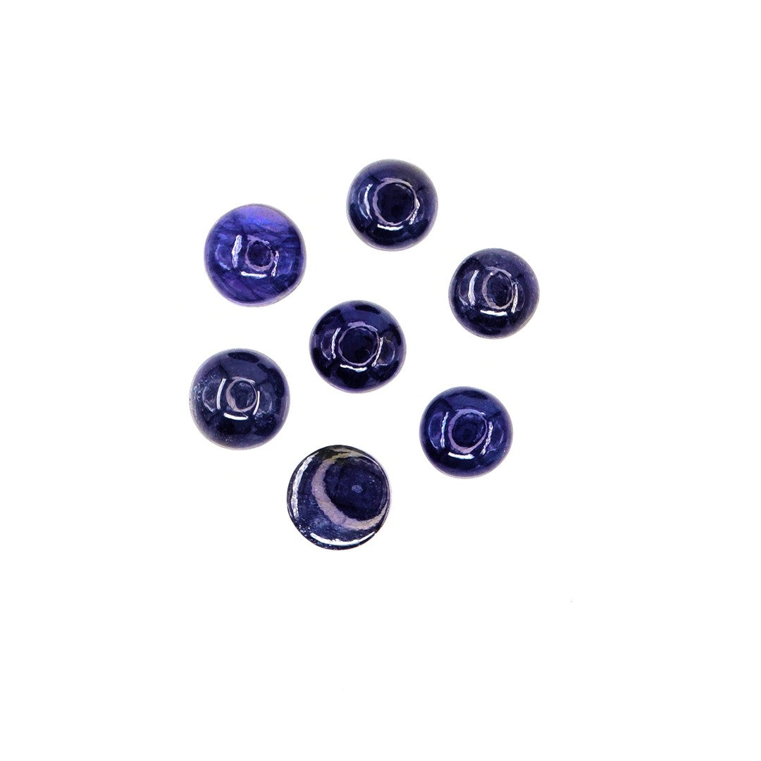 Natural Bangkok Blue Sapphire Calibrated Cabochon Rounds | 7mm & 8mm
