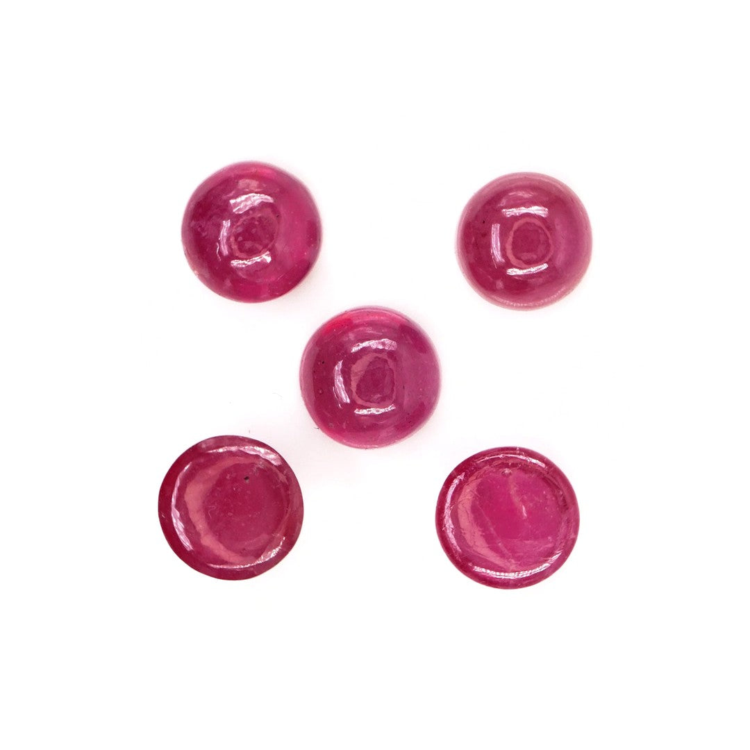 Natural Bangkok Ruby Calibrated Cabochon Rounds | 9mm & 10mm