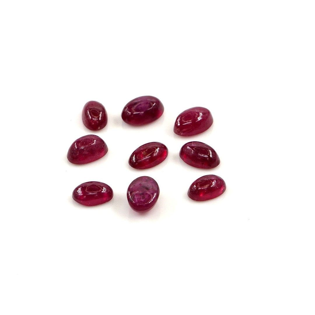 Natural Bangkok Ruby Calibrated Cabochon Ovals | 2x4mm