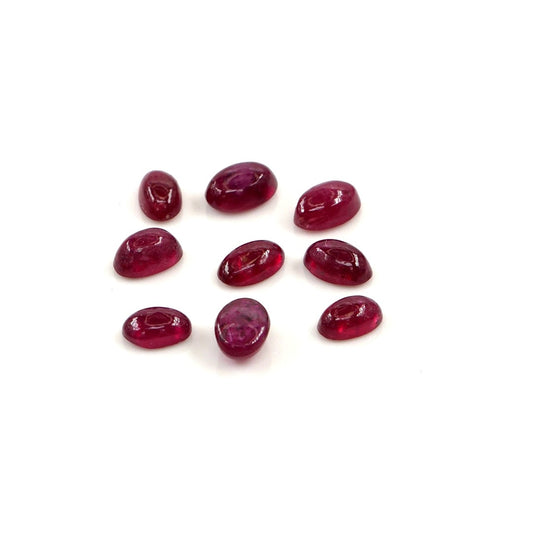 Natural Bangkok Ruby Calibrated Cabochon Ovals | 2x4mm