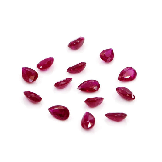 Natural Untreated Mozambique Ruby Calibrated Pears | 3x5mm & 4x6mm