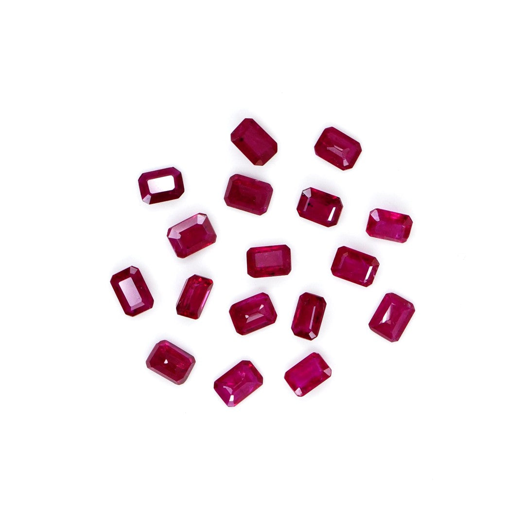 Natural Untreated Mozambique Ruby Calibrated Octagons | 3x4mm & 4x5mm