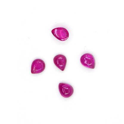 Natural Bangkok Ruby Calibrated Cabochon Pears | 3x5mm & 4x5mm