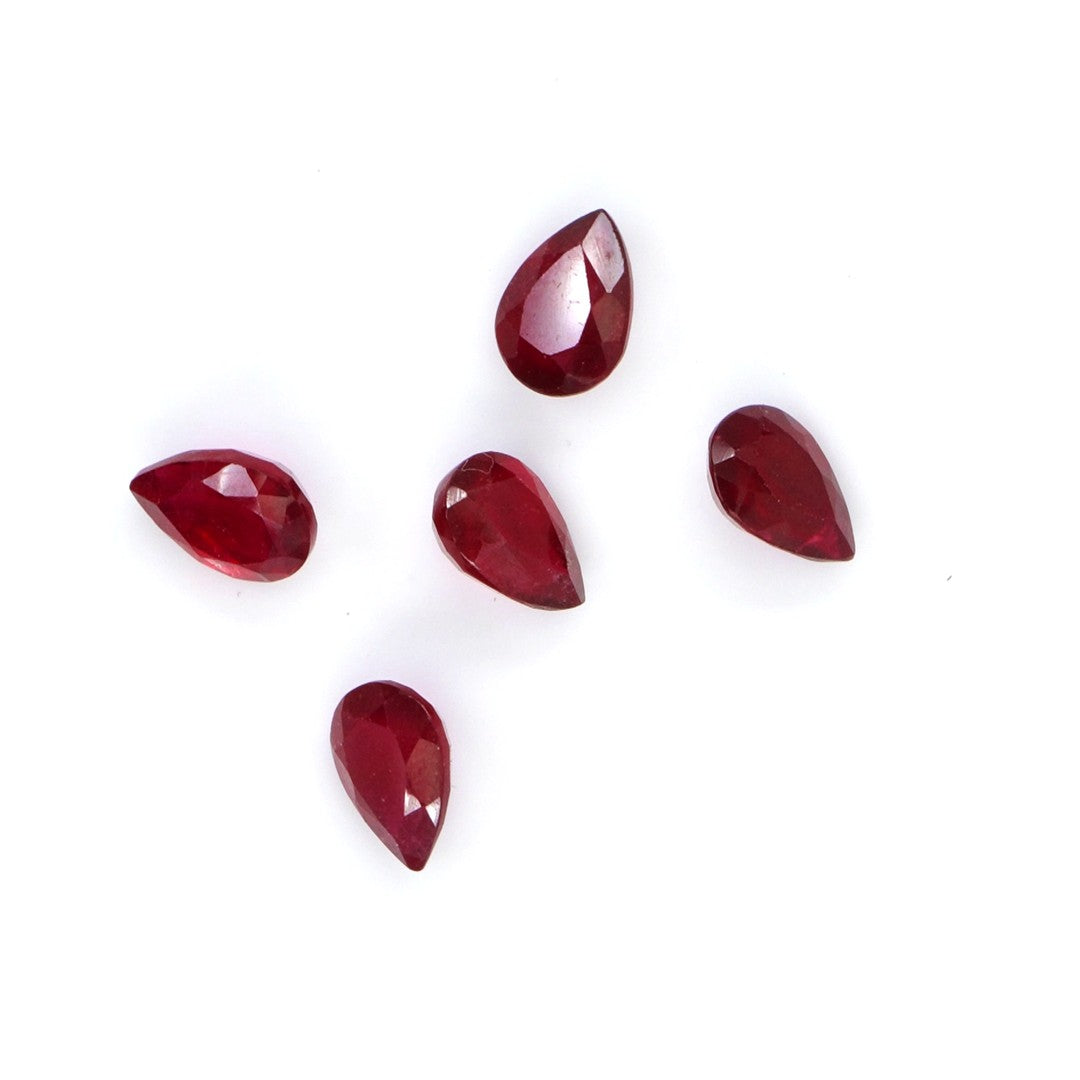 Natural Bangkok Ruby Calibrated Pears | 6x7mm & 7x8mm