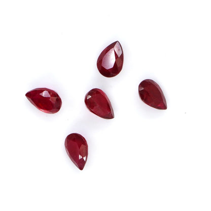 Natural Bangkok Ruby Calibrated Pears | 6x7mm & 7x8mm