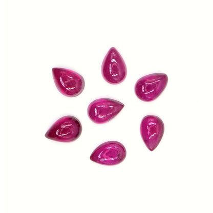 Natural Bangkok Ruby Calibrated Cabochon Pears | 3x5mm & 4x6mm