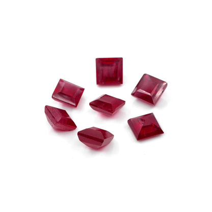 Natural Bangkok Ruby Calibrated Squares | 6mm & 7mm