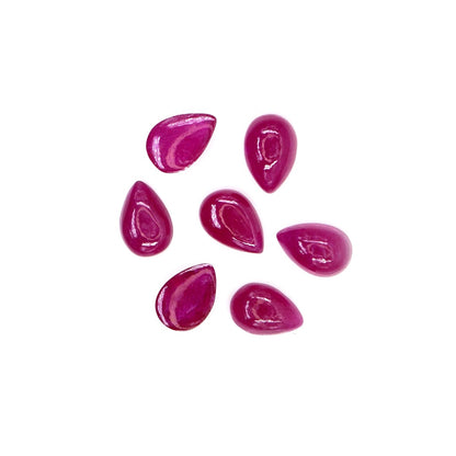 Natural Bangkok Ruby Calibrated Cabochon Pears | 5x7mm & 6x8mm