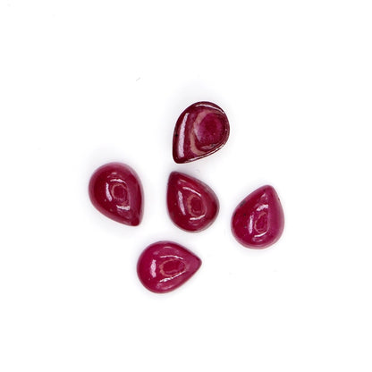 Natural Bangkok Ruby Calibrated Cabochon Pears | 7x9mm & 8x10mm