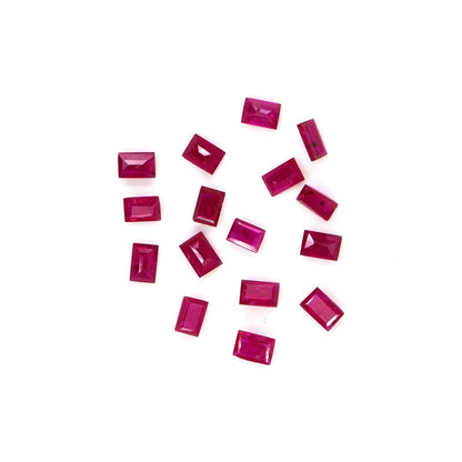 Natural Untreated Mozambique Ruby Calibrated Baguettes | 2x3mm & 3x4mm