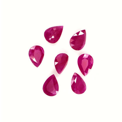Natural Untreated Mozambique Ruby Calibrated Pears | 5x7mm & 6x8mm