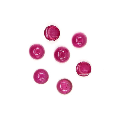 Natural Bangkok Ruby Calibrated Cabochon Rounds | 5mm & 6mm