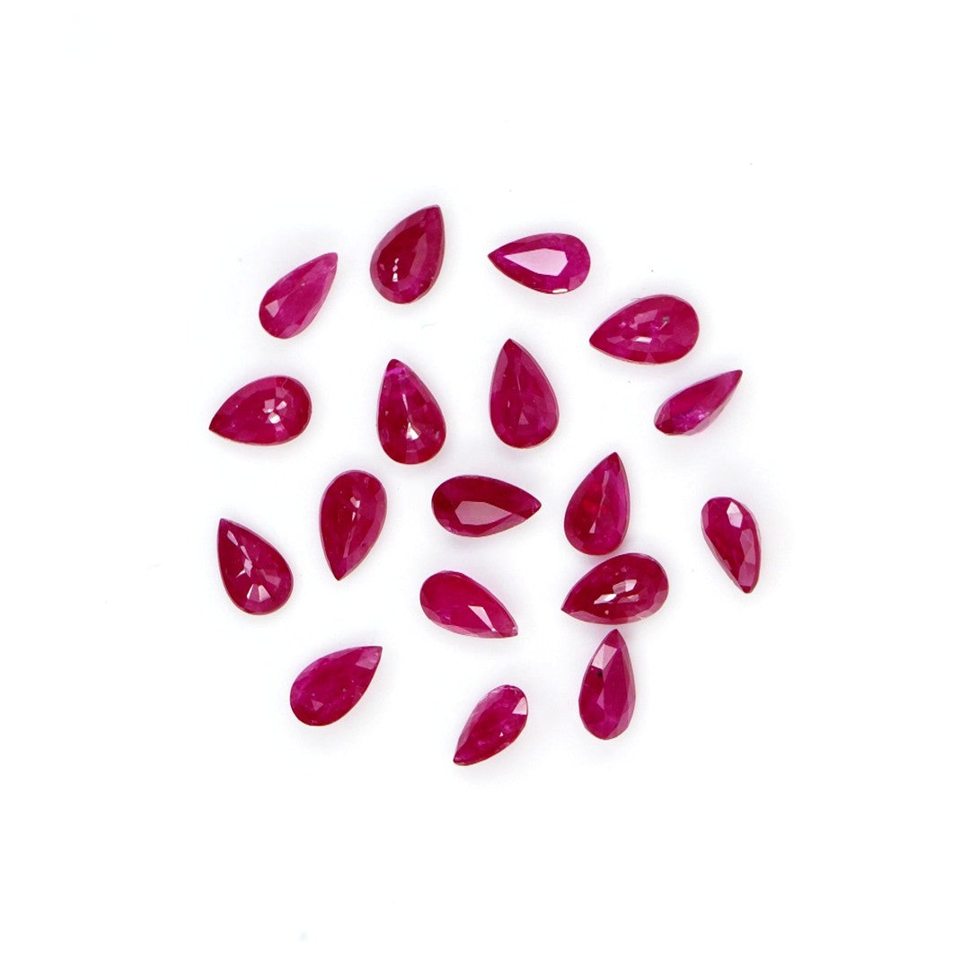 Natural Untreated Mozambique Ruby Calibrated Pears | 3x5mm & 4x6mm