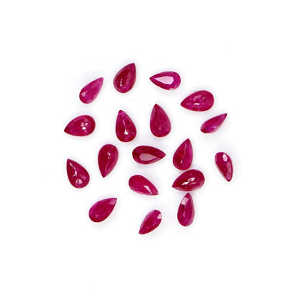 Natural Untreated Mozambique Ruby Calibrated Pears | 3x5mm & 4x6mm
