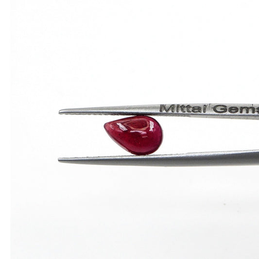 Natural Bangkok Ruby Calibrated Cabochon Pears | 6x9mm & 7x10mm