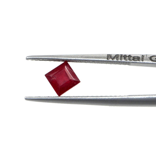 Natural Bangkok Ruby Calibrated Squares | 4mm & 5mm
