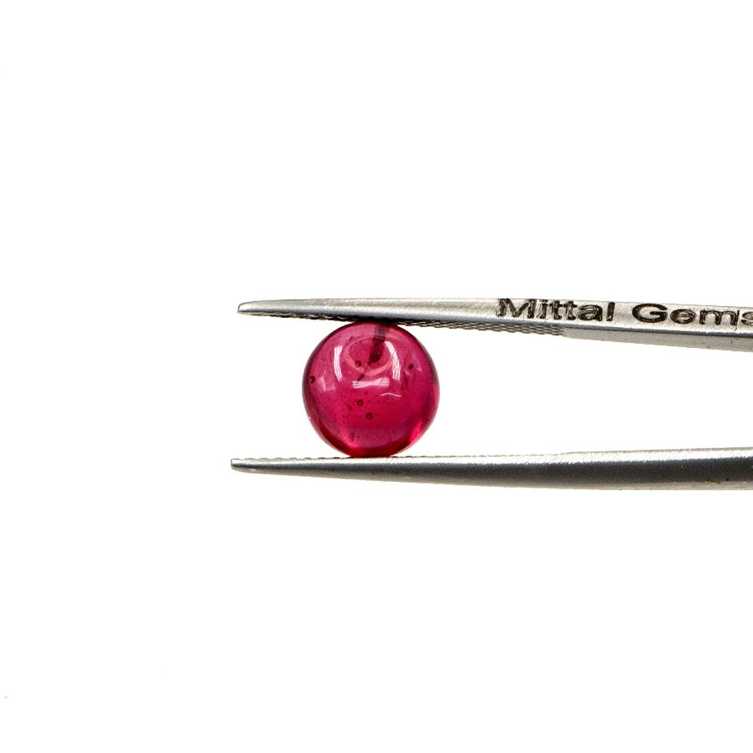 Natural Bangkok Ruby Calibrated Cabochon Rounds | 7mm & 8mm