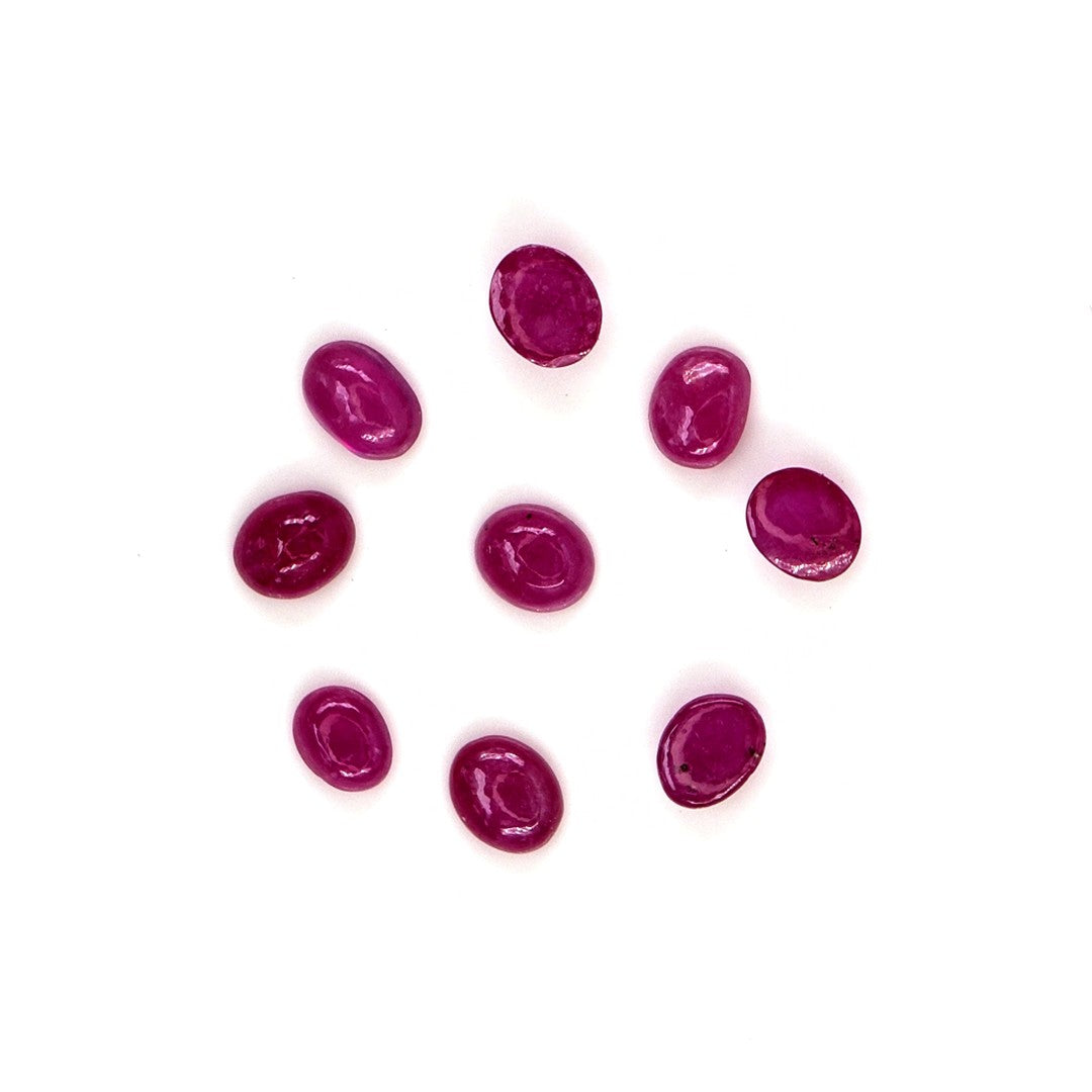 Natural Bangkok Ruby Calibrated Cabochon Ovals | 3x4mm & 4x5mm
