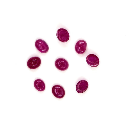 Natural Bangkok Ruby Calibrated Cabochon Ovals | 3x4mm & 4x5mm