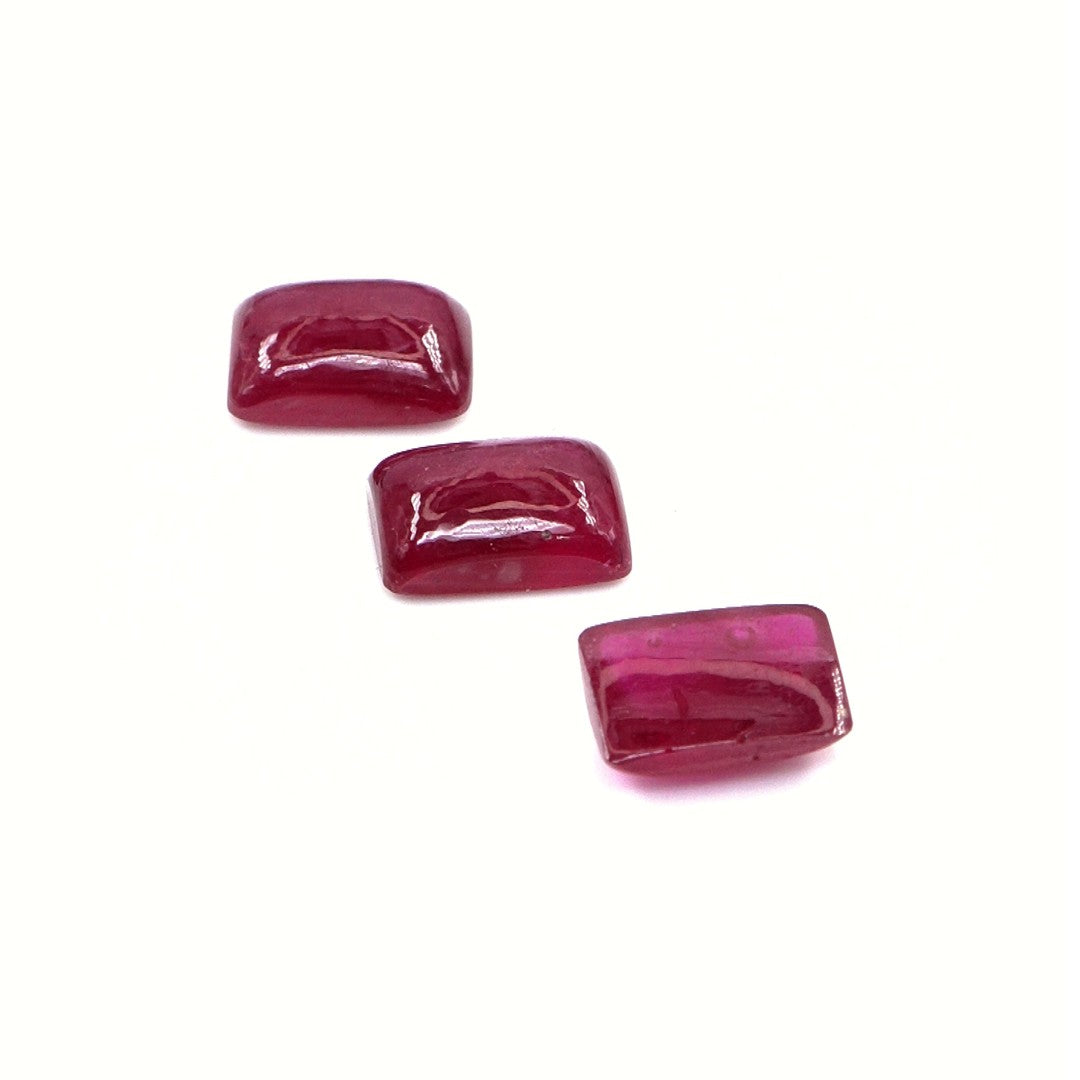 Natural Bangkok Ruby Calibrated Cabochon Long Cushions | 5x7mm & 6x8mm